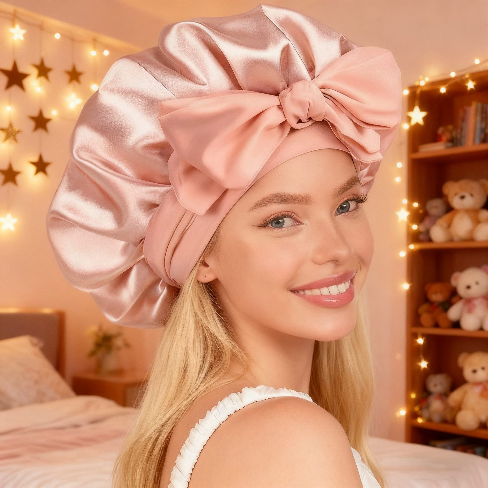 REDOM Duschhaube Nachtmütze Schlafmütze Haarhaube (mit elastischem Band für sicheren Halt, 1 St), ideal zum Schlafen Schminken Fitness mehr