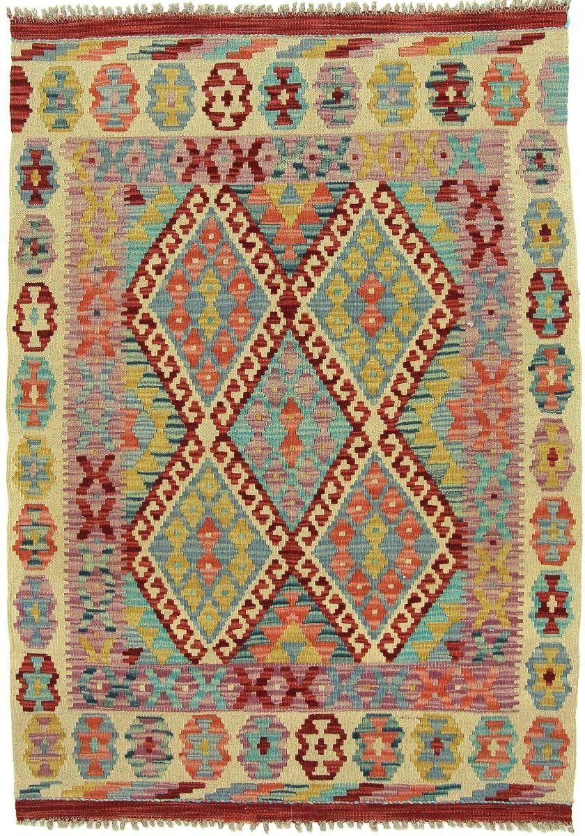Orientteppich Kelim Afghan 107x150 Handgewebter Orientteppich, Nain Trading, rechteckig, Höhe: 3 mm
