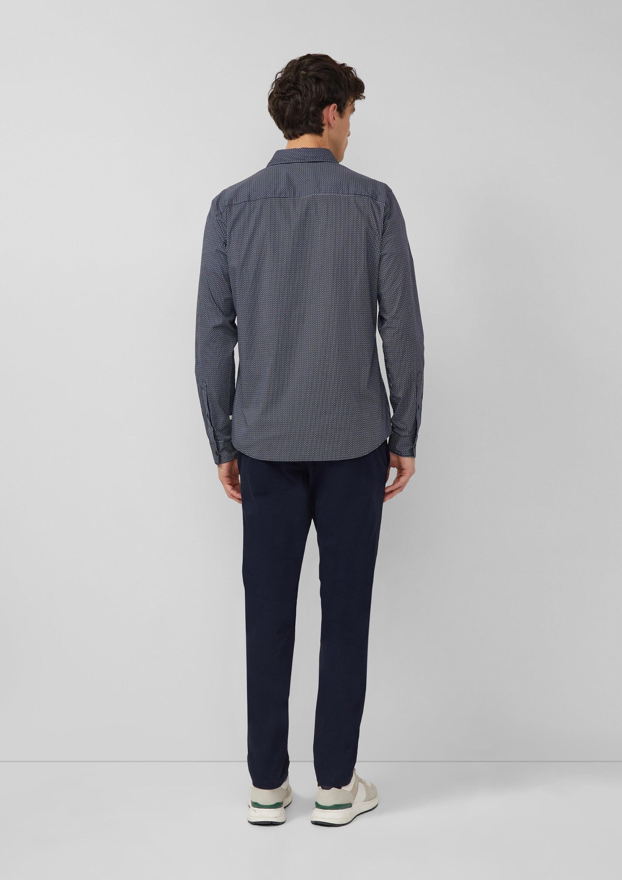 s.Oliver Langarmhemd Hemd Slim Fit: Gemustertes Hemd mit Kentkragen