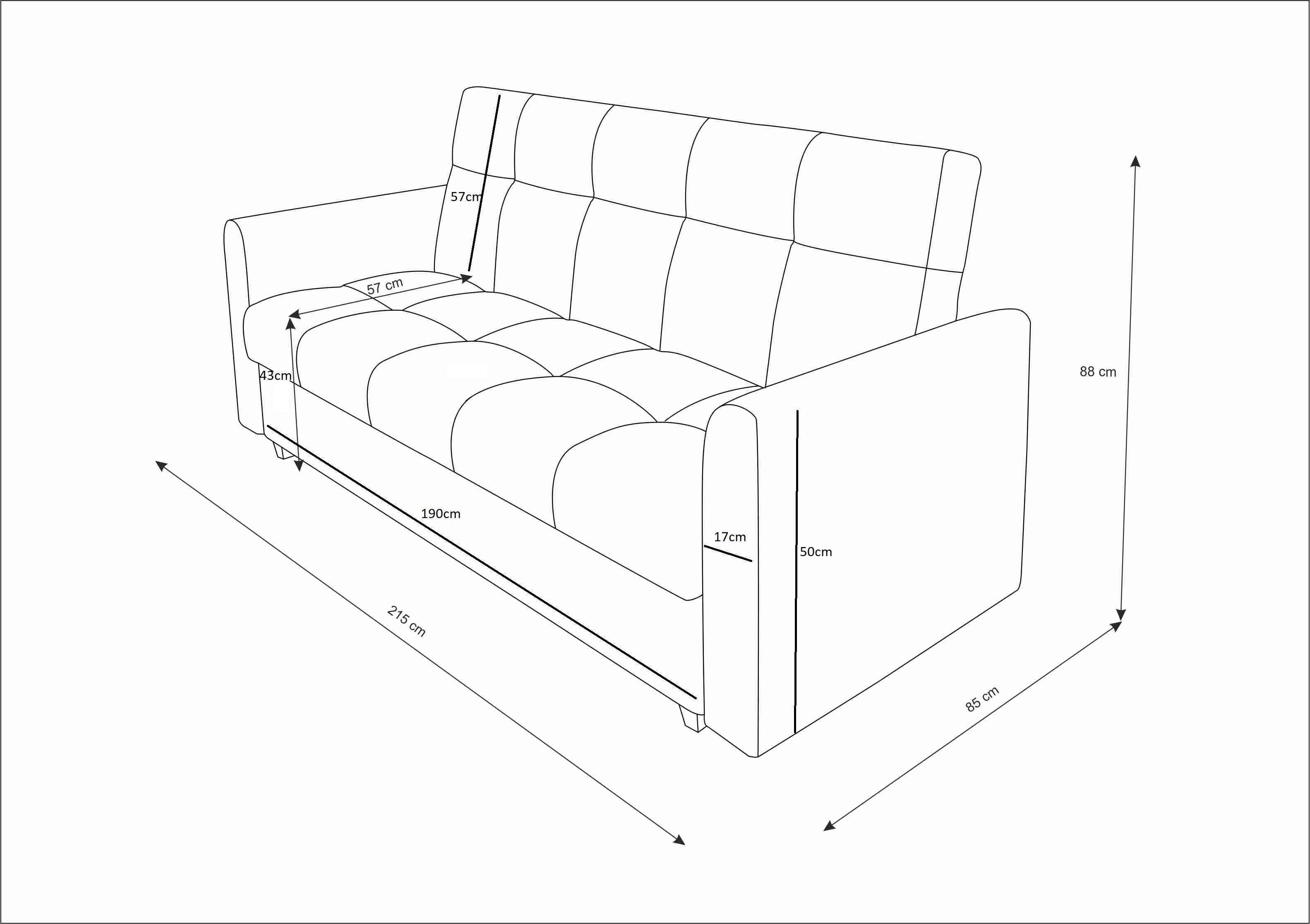 Sofa mit COUCH 215cm Schlafsofa, pressiode LENTO PLUS Senffarbe und Bettkasten Schlaffunktion
