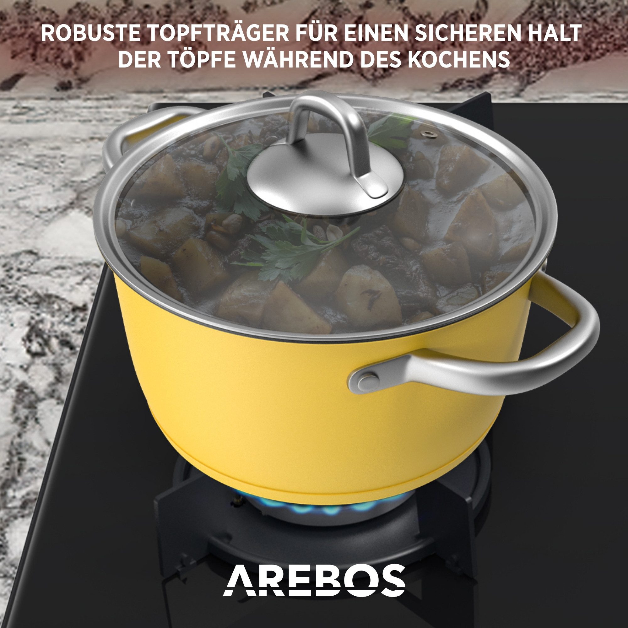 Arebos Gas-Kochfeld