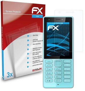 atFoliX Schutzfolie Displayschutz für Microsoft Nokia 216, (3 Folien), Ultraklar und hartbeschichtet
