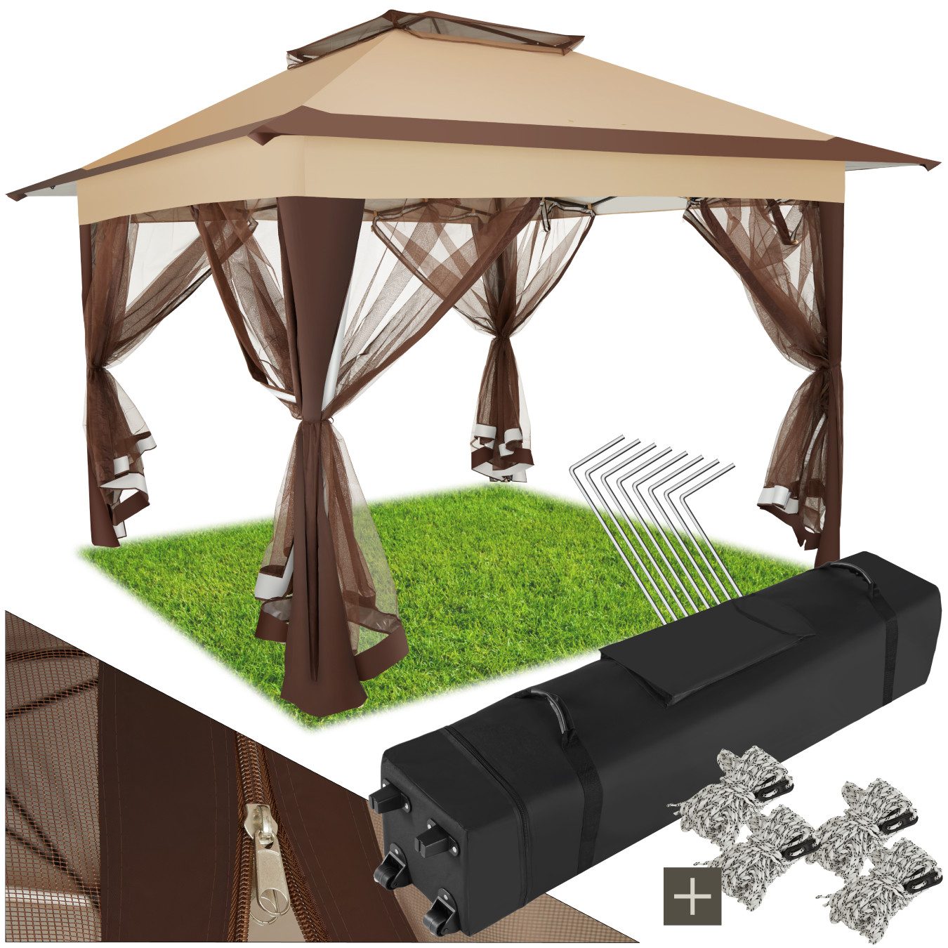tectake Pavillon Faltpavillon, mit 4 Seitenteilen, günstig online kaufen