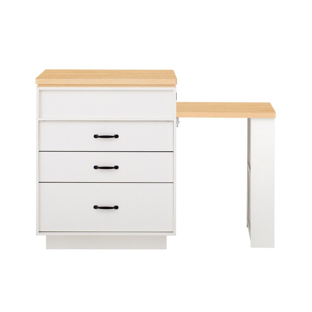 BBWL Kücheninsel mit Rollen Ausziehbarer Esstisch mit LED-Beleuchtung, Steckdosen, Kücheninsel, Sideboard und Bartisch