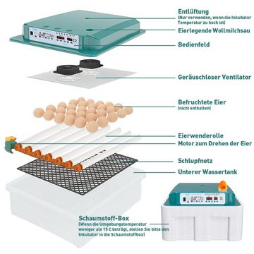 TWSOUL Reptilieninkubator Automatischer kleiner intelligenter Eierbrutkasten, Doppelte Luftkanalkonstruktion Automatische Temperaturkontrolle