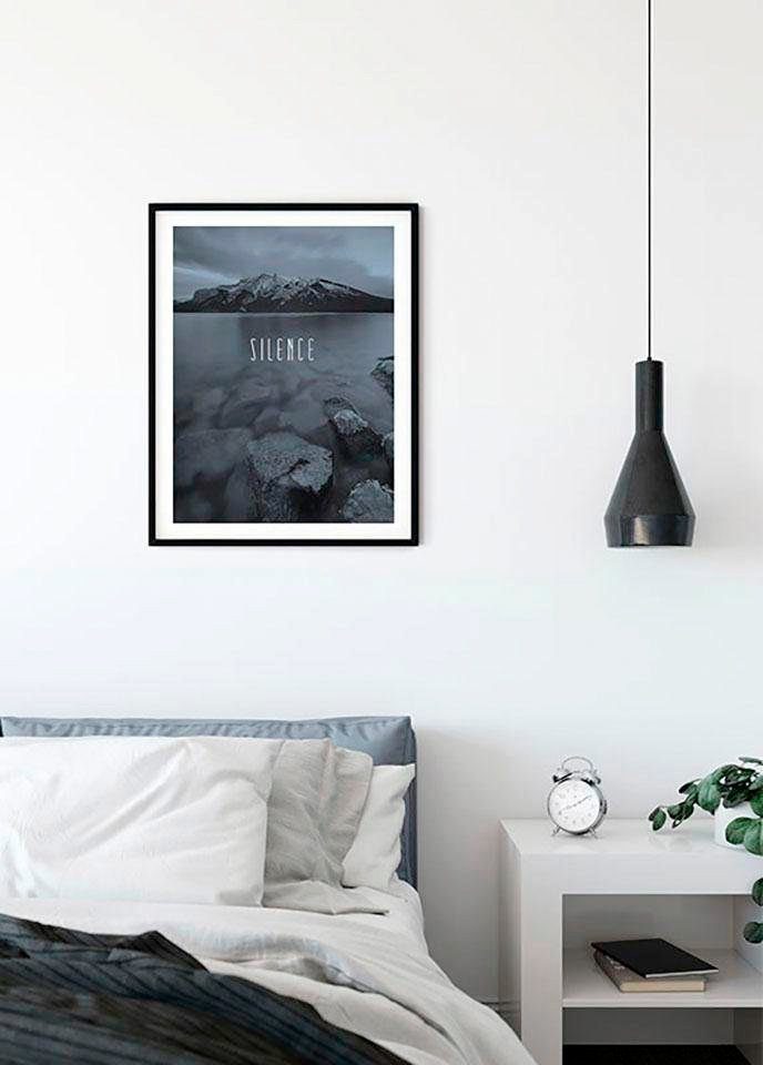 Natur Silence (1 St), Poster Wohnzimmer Lake Komar Steel, Schlafzimmer, Kinderzimmer, Word