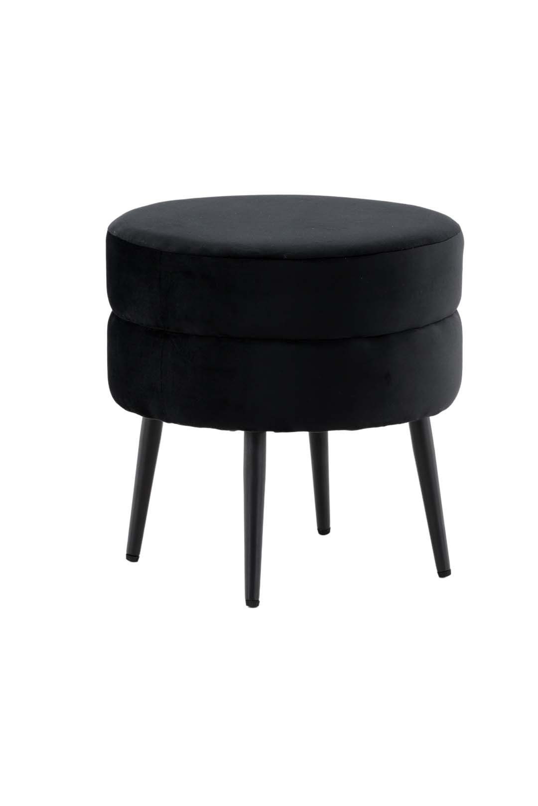 ebuy24 Pouf Pot Pouf Ø40cm Velour schwarz. günstig online kaufen