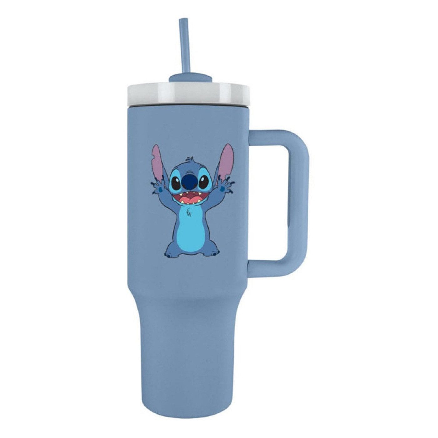 Whitehouse Leisure International Ltd Thermobecher Tumbler Becher mit Deckel Thermal Mug 1100 Lilo&Stitch, 4-tlg., Edelstahl, Strohhalm Stanley cup Doppelwandige Isolierflasche Kaffee to go Henkel