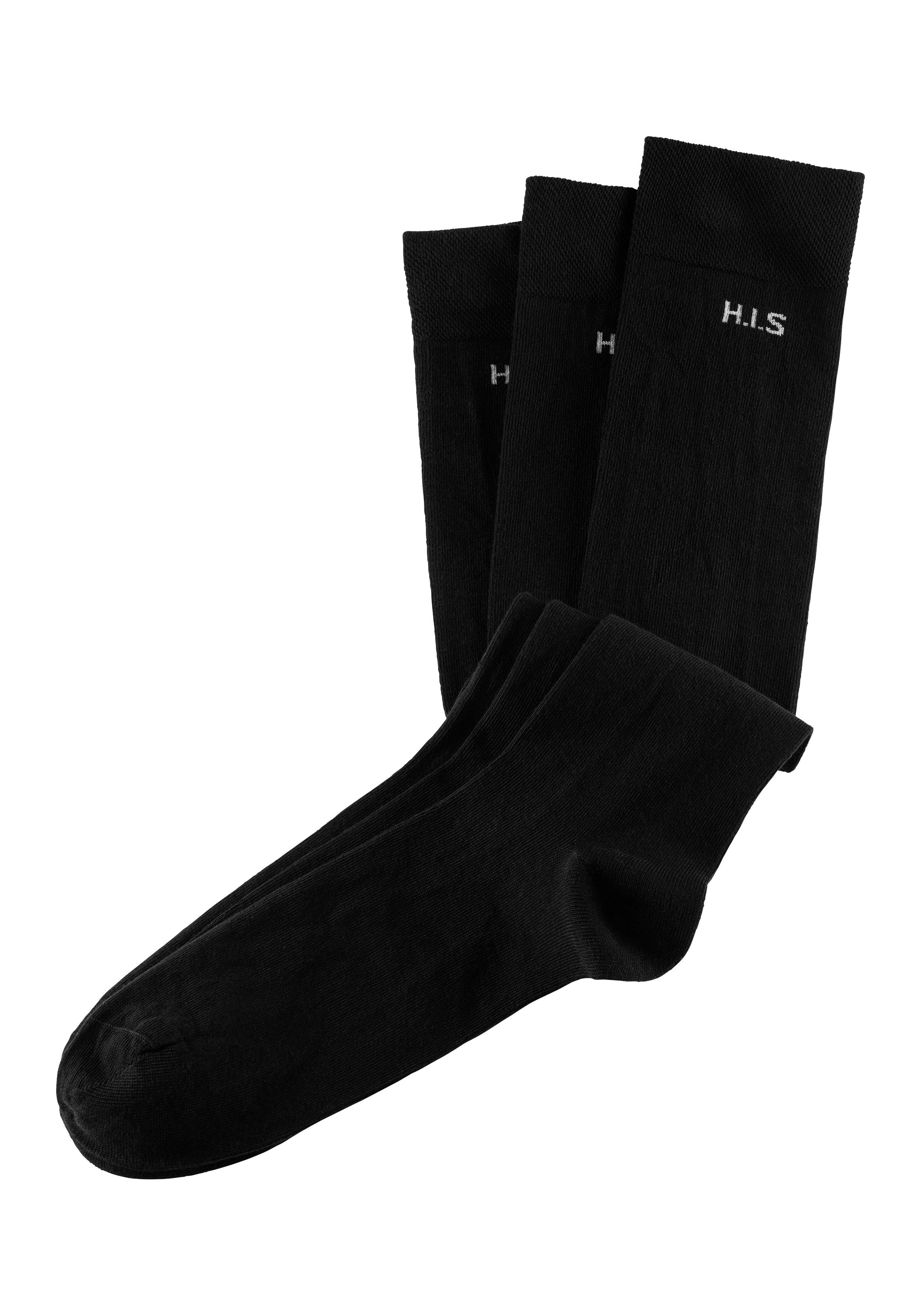 H.I.S Kniestrümpfe (Packung, 3-Paar) mit druckfreiem Bündchen