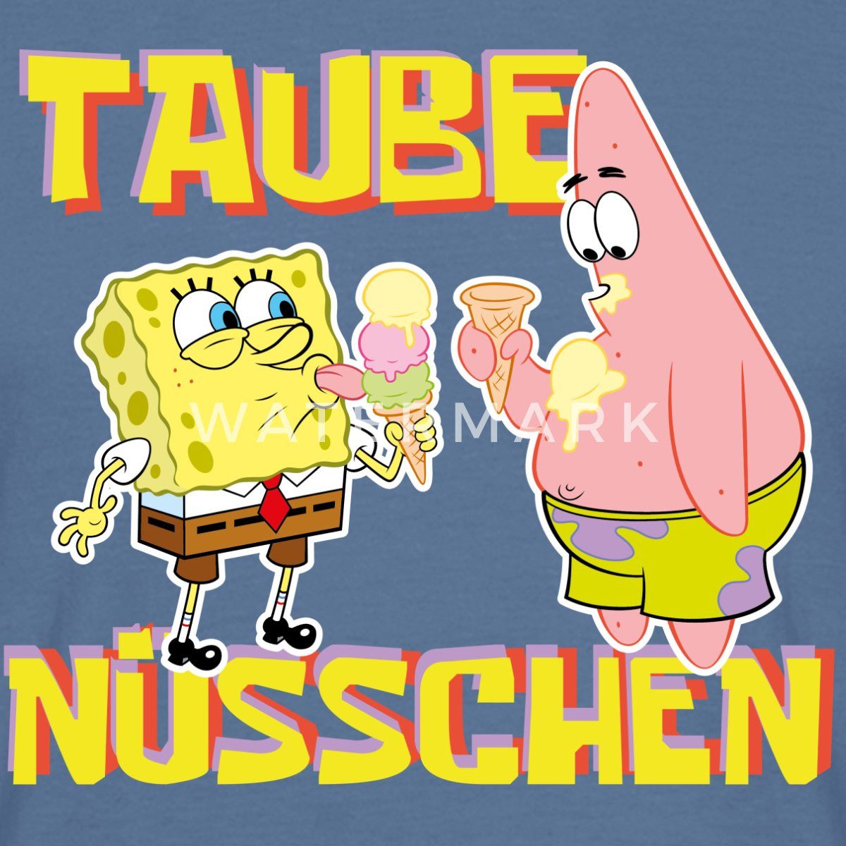 Spreadshirt T-Shirt SpongeBob Schwammkopf Taube Nüsschen Patrick Eis Männer günstig online kaufen