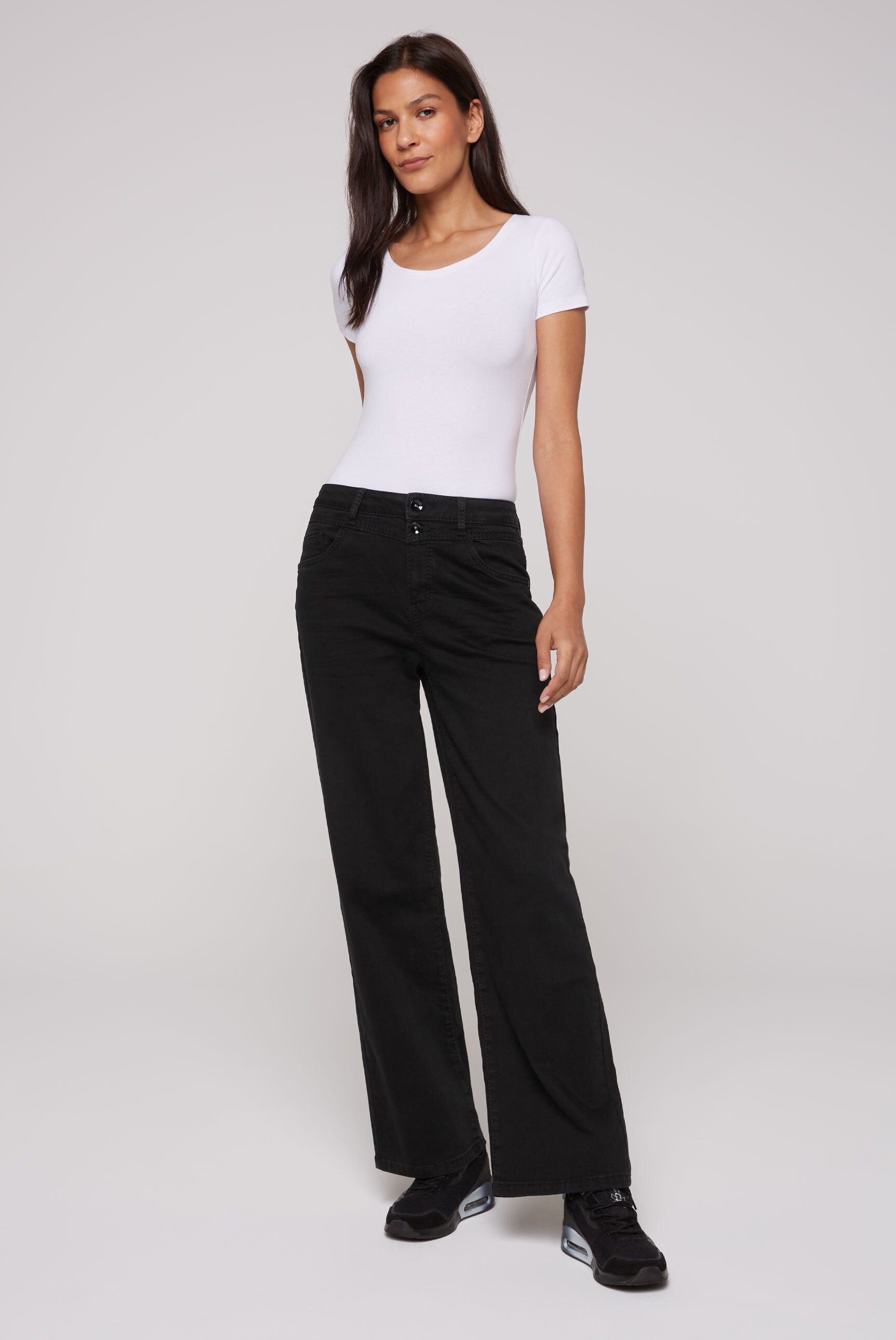 SOCCX Regular-fit-Jeans mit hoher Leibhöhe