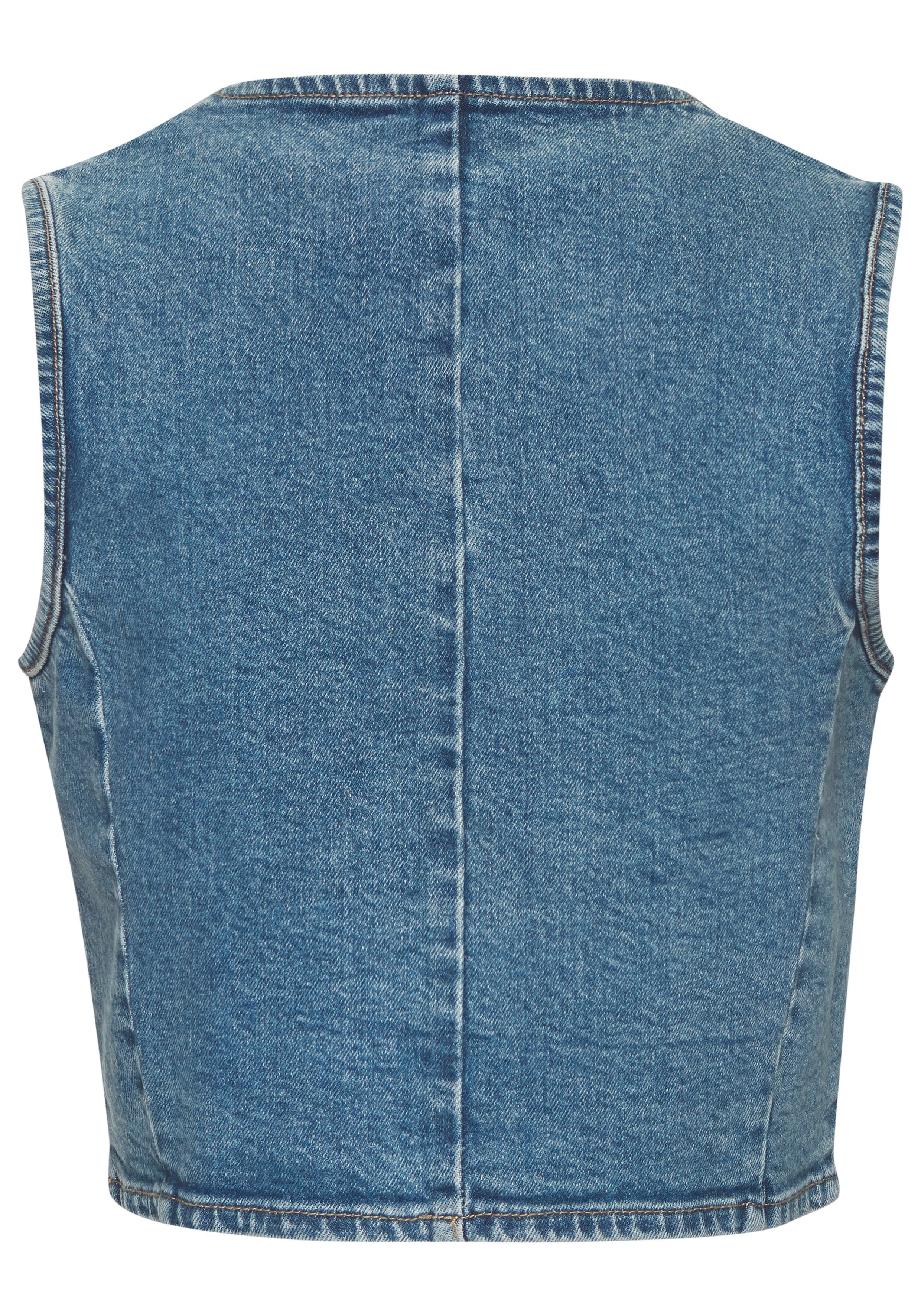 Buffalo Jeansweste in modisch verkürzter Länge figurbetonende Passform, Denim Tanktop, Layering, feminin – Bild 4 von 5
