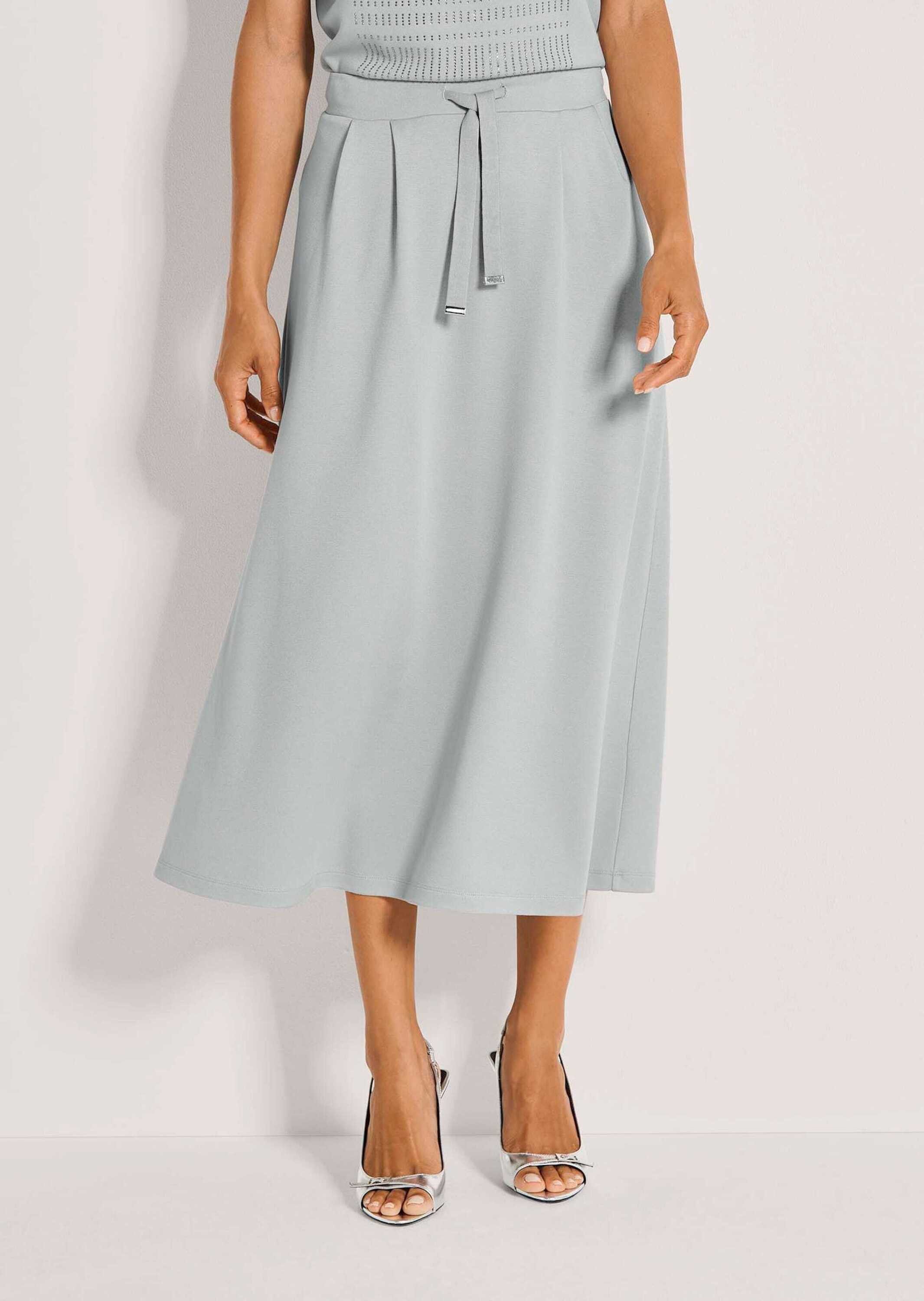 MADELEINE Maxirock Viskoserock mit Schlupfbund Sommerrock mit Bindeband, Bundfalten und Wadenlänge