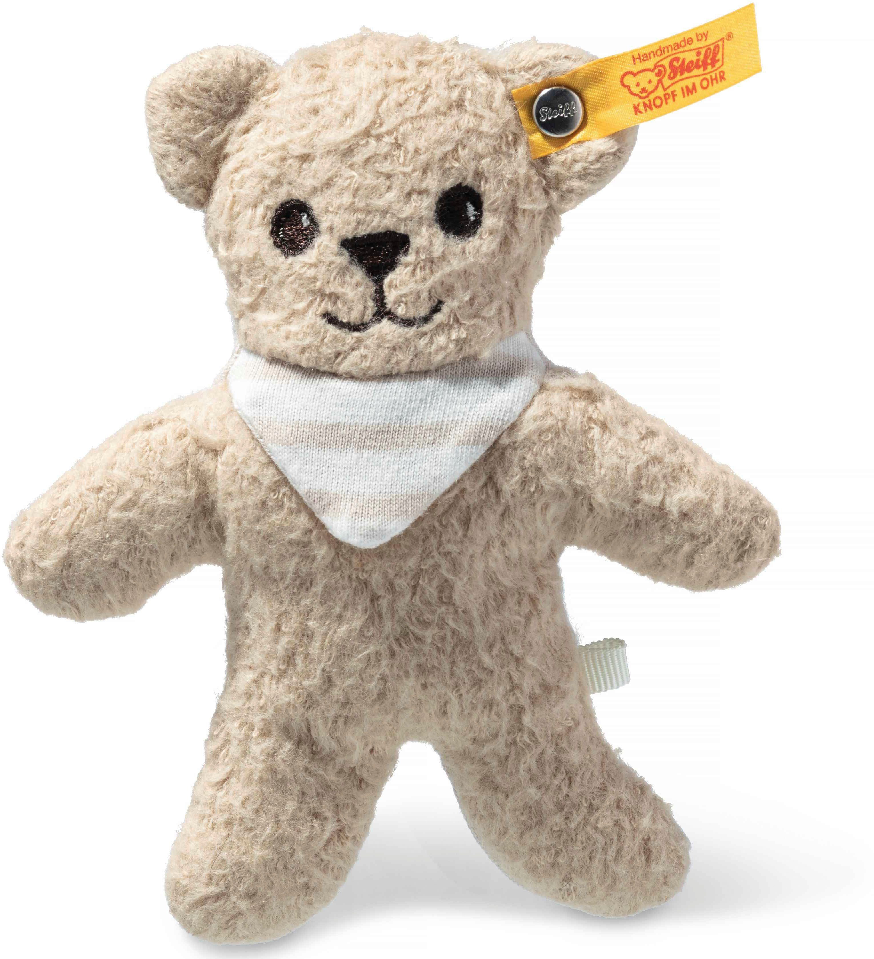 Steiff Greifspielzeug Noah Knister-Teddybär mit Rassel, GOTS organic, zertifiziert durch BCS 35014