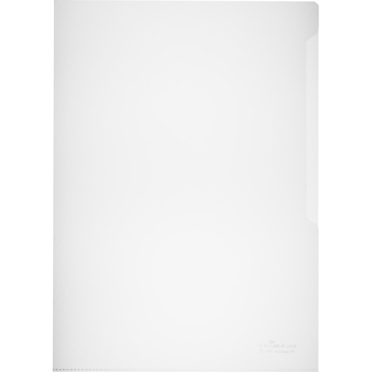 DURABLE Prospekthülle Sichthülle A4 PP 0,1mm oben und rechts offen transparent 100 Stück