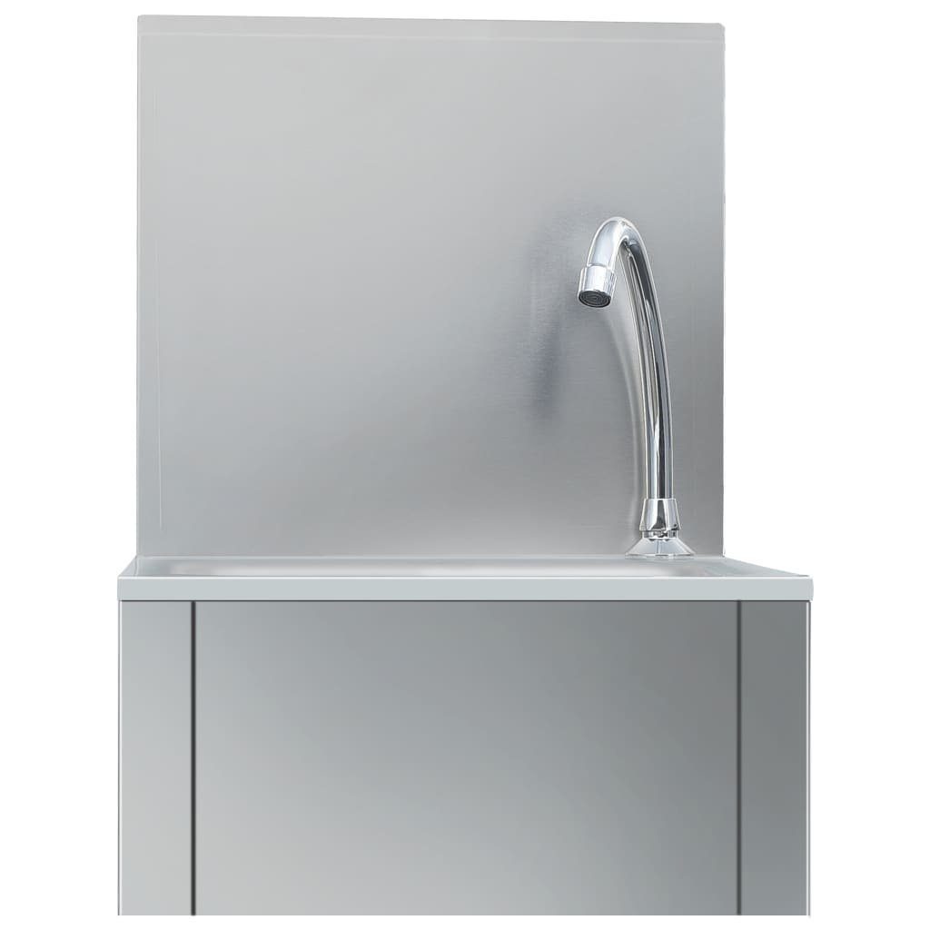 34/40 cm und Granitspüle Handwaschbecken Edelstahl, Seifenspender Wasserhahn vidaXL mit