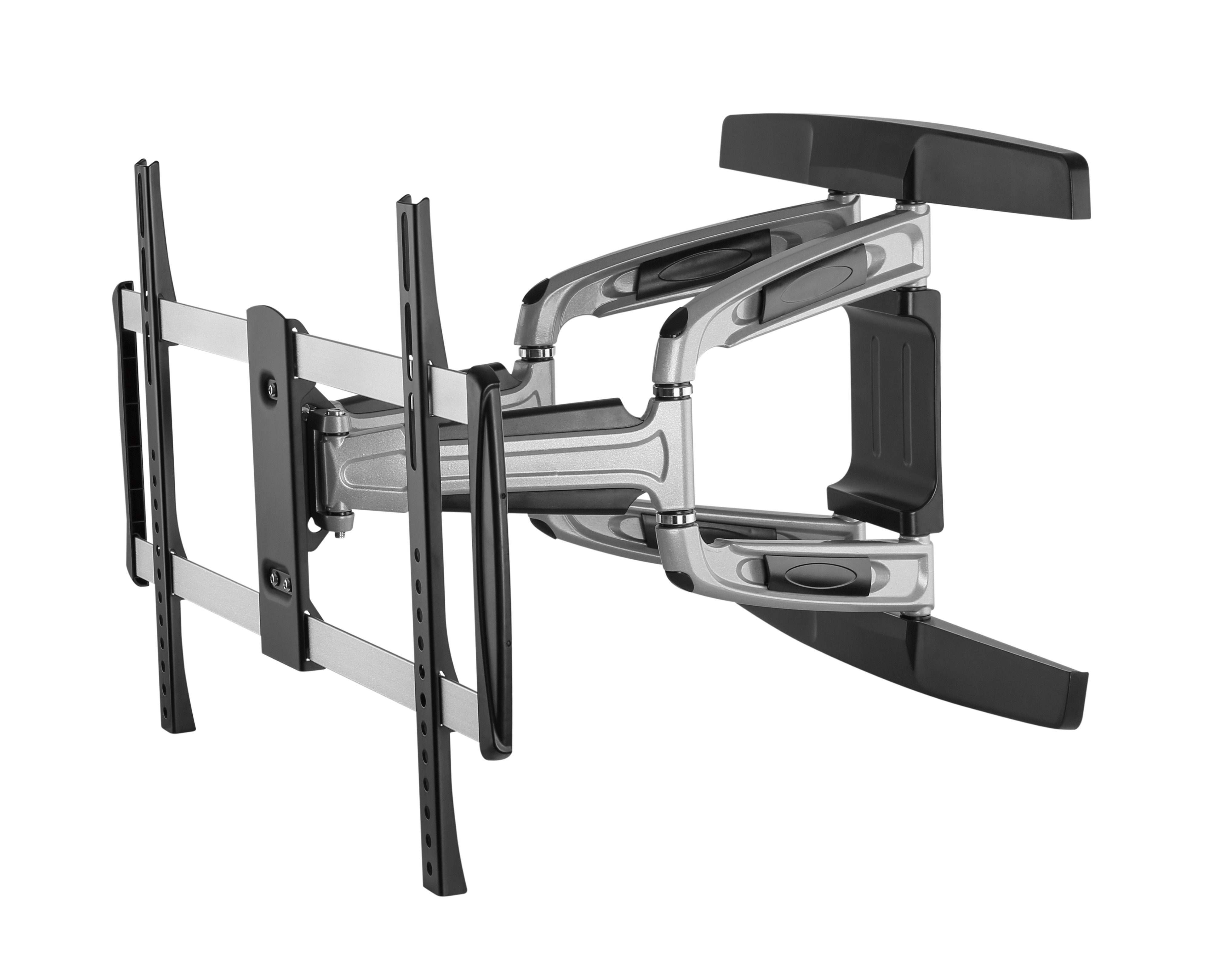 Xantron Wandhalterung für TV dank (Stabile TV-Wandhalterung, 37-70" Konstruktion vollbeweglich und Monitore aus Stahlblech Aluminium-Doppelgelenkarm) Wandplatte und Monitor