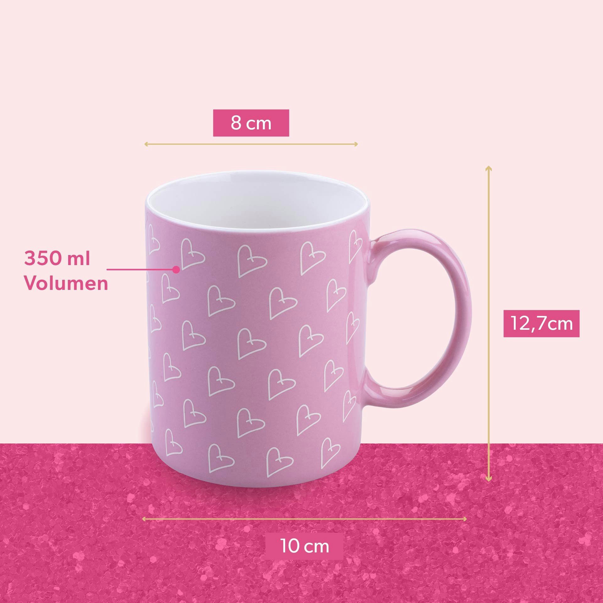 Paris Hilton Tasse Kaffeetasse, Teetasse, Steinguttasse, Herz-Motiv