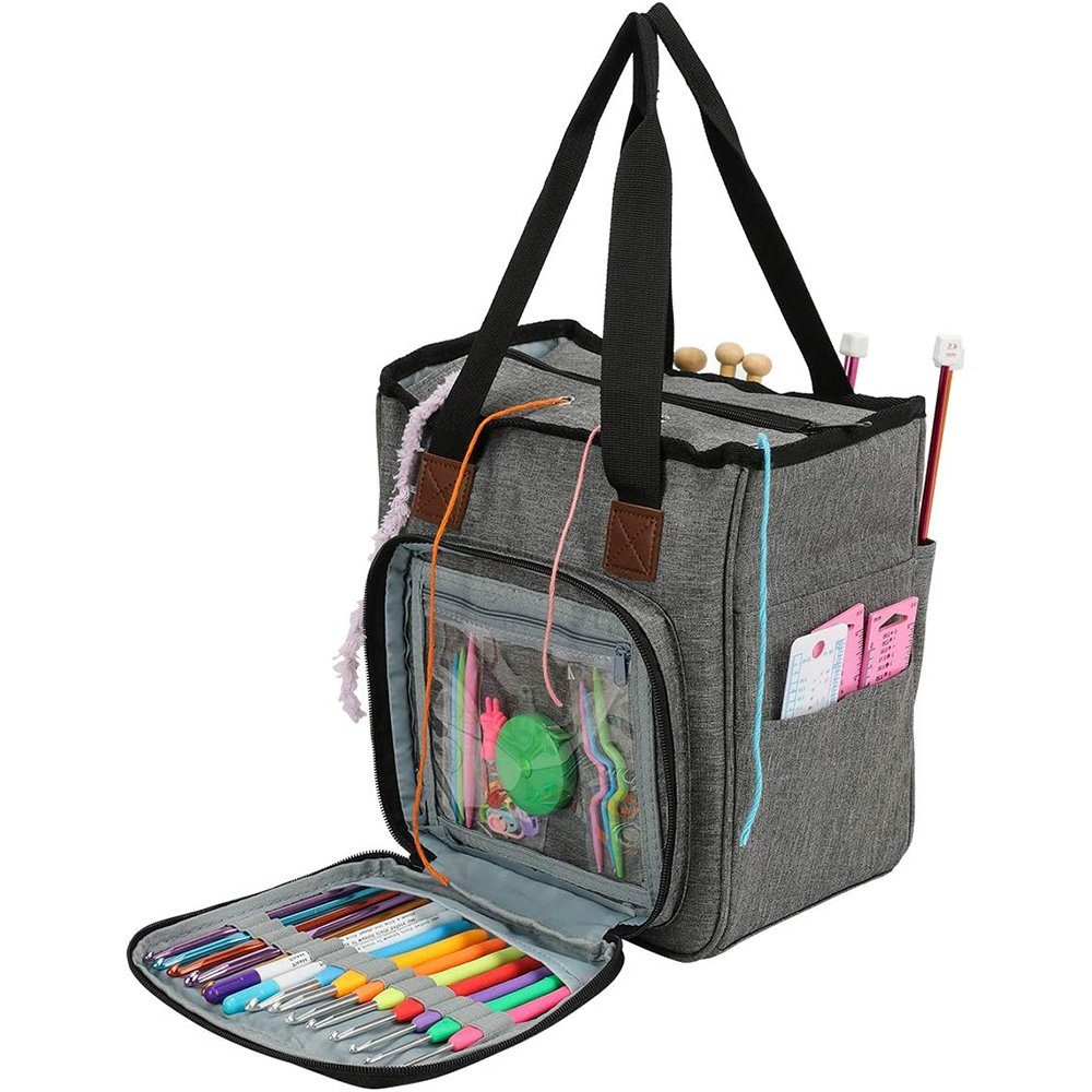 zggzerg Aufbewahrungsbox Tragbar Häkeltasche, Häkel Garn Aufbewahrungs Tasc günstig online kaufen