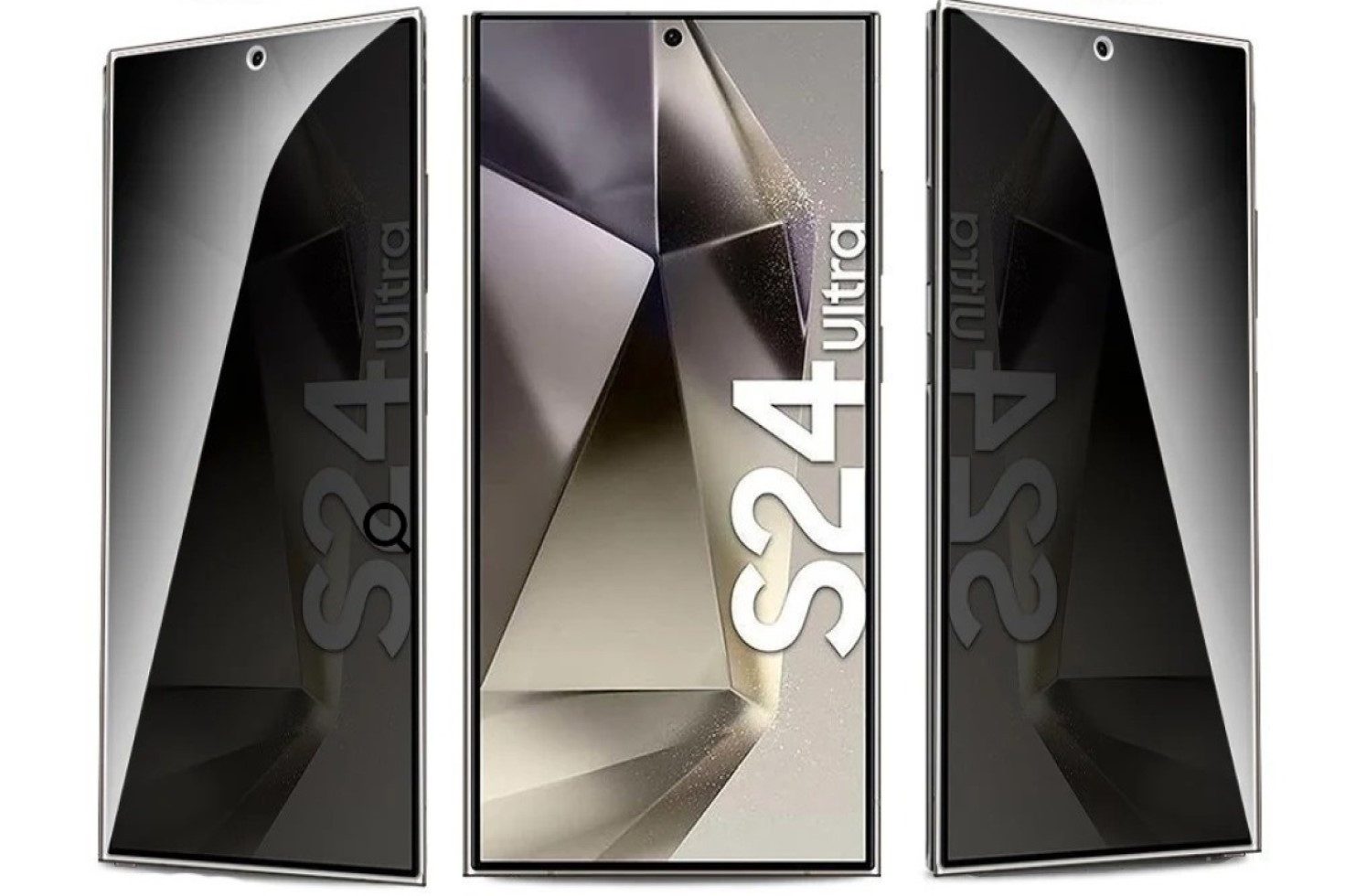 OLi Sichtschutzfolie 2X Sichtschutz Glass Full Screen Privacy für Samsung Galaxy S24 Ultra, (Spar- Set 2in 1, 2-St., 60° Einblick Schutz), Kratzerfest Privat Displayschutz Panzer Glas Fingerabdruck-Entsperrung
