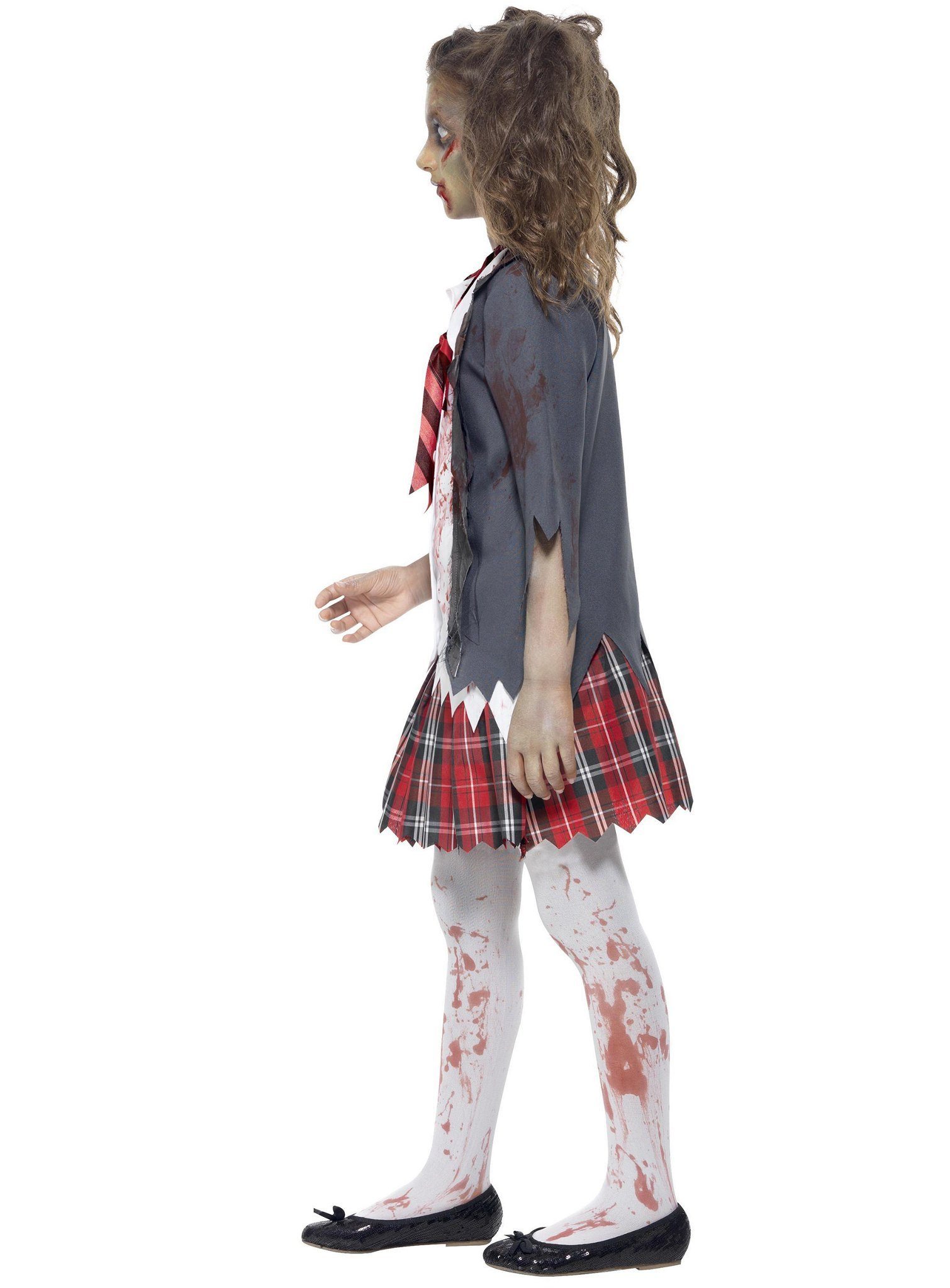 Smiffys Zombie-Kostüm Zombie Schulmädchen Halloween Kostüm Kinder Mädche
