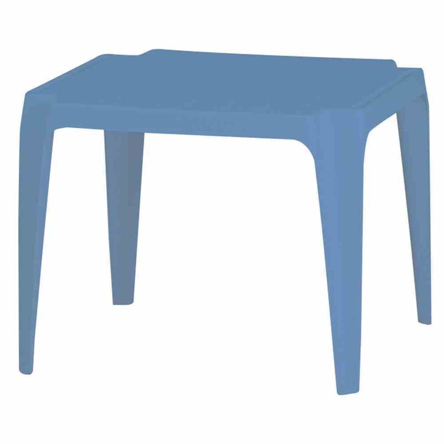 hellblau Kindertisch, Gartentisch stapelbar Monoblock, Vollkunststoff, 50x50 cm, Ipae-Progarden