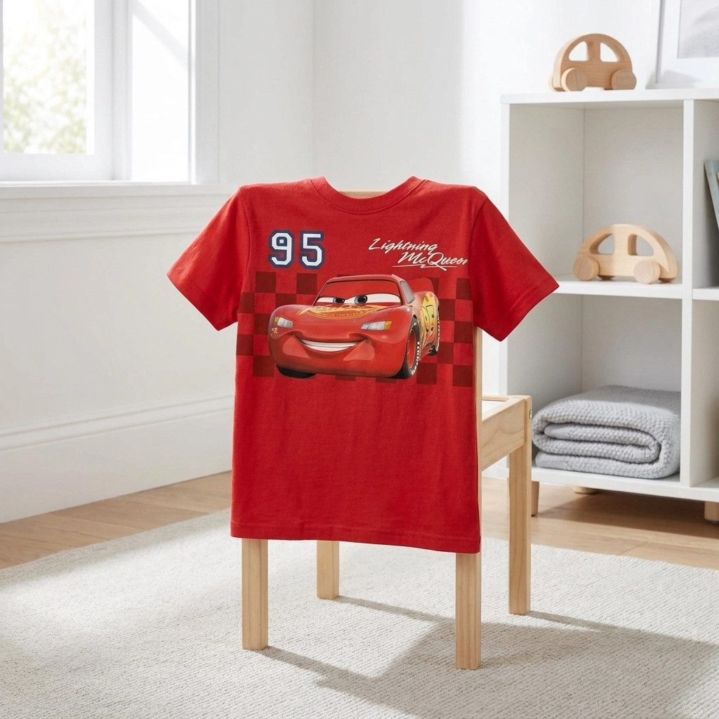 Disney Print-Shirt Disney Cars Lightning McQueen Kinder kurzarm T-Shirt 100% Baumwolle, Gr. 92 bis 116