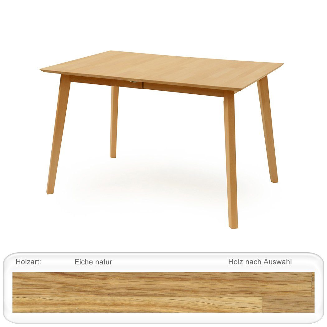 natur + Stühle 5-tlg), (komplette Tisch Tischgruppe, Eiche Essgruppe Spar-Set, 31 cm Eiche expendio Viano 140(180)x80 Norina 1XL, natur