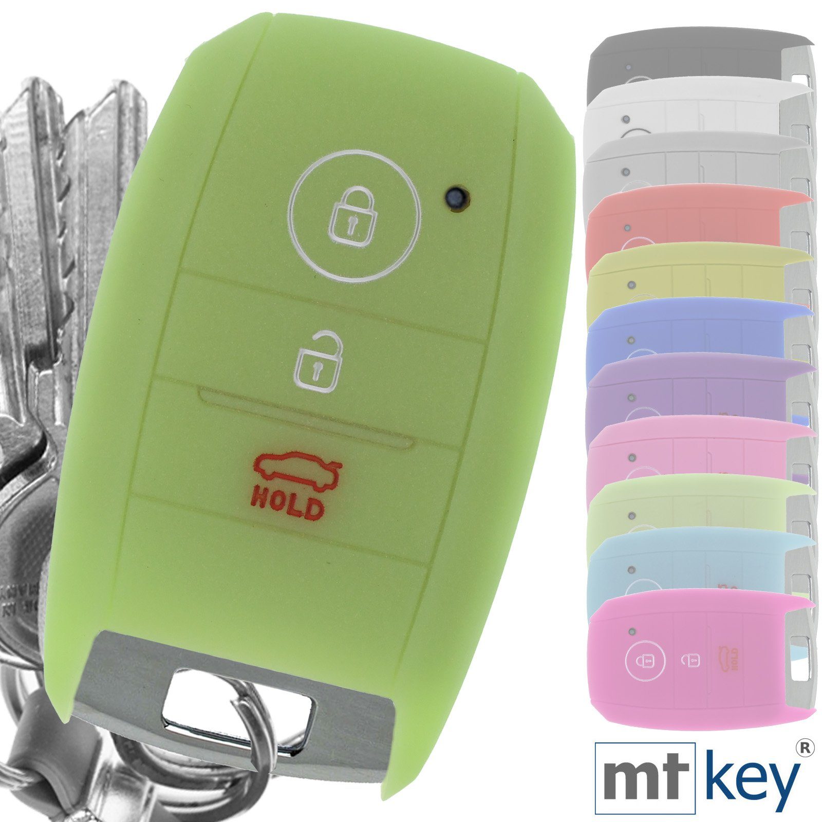 mt-key Schlüsseltasche Autoschlüssel Silikon Schutzhülle fluoreszierend günstig online kaufen