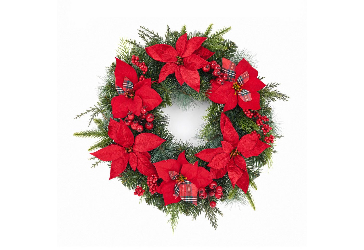 GarveeMore Dekokranz 50cm Weihnachtskranz Kunstkranz Festlicher Türkranz