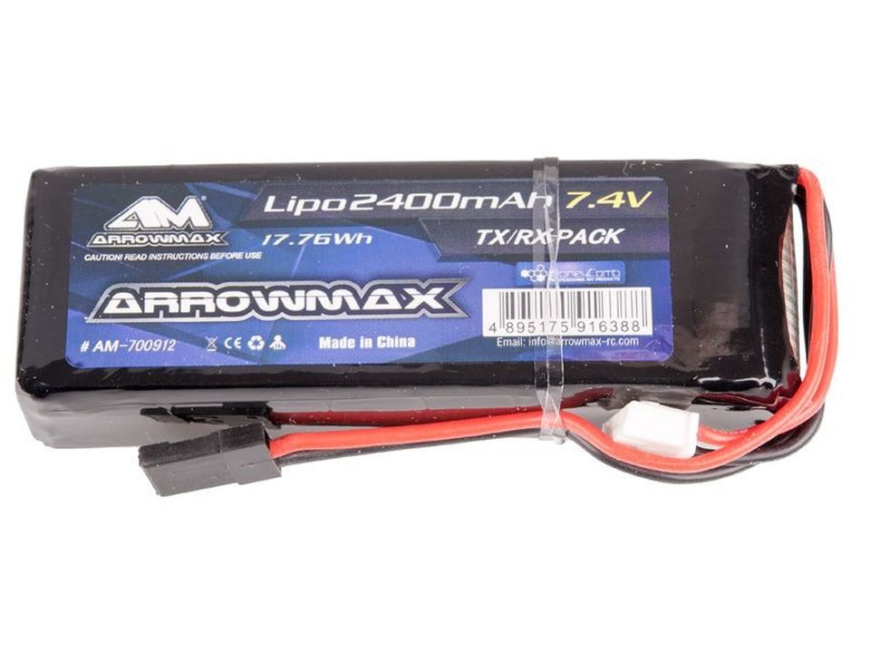 ArrowMax Arrowmax Competition LiPo Micro RX-Pack Straight # 2400mAh 7.4V Akku