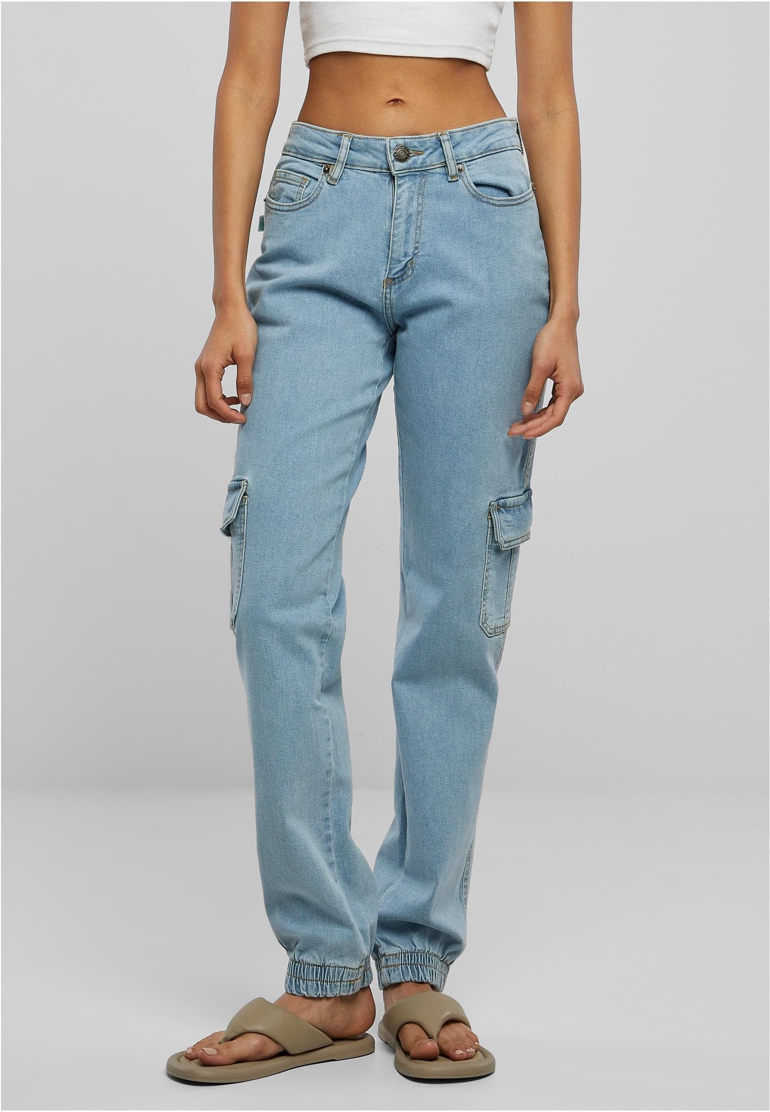 URBAN CLASSICS Funktionshose Ladies Organic Stretch Denim Cargo Pants Frauen Cargo-Hose