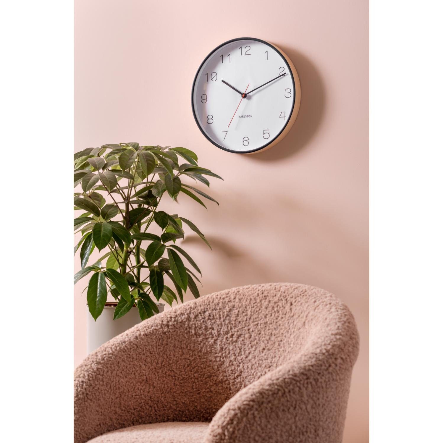 Karlsson Uhr Wanduhr Joy Wood mit Schwarzen Akzenten (40cm)