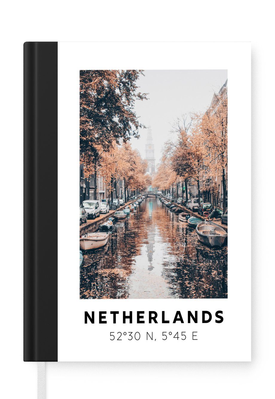 A5, - Merkzettel, Seiten, Notizheft, Ärmelkanal Tagebuch, - Niederlande Haushaltsbuch Journal, Notizbuch Herbst, 98 MuchoWow