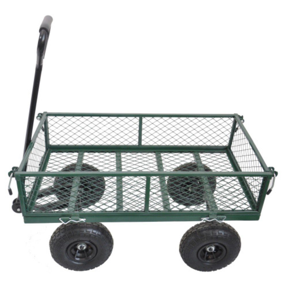 Air autolock Outdoor Tires dunkelgrün Pulling Wagon Terrain w/Wood Railing Rollwagen All