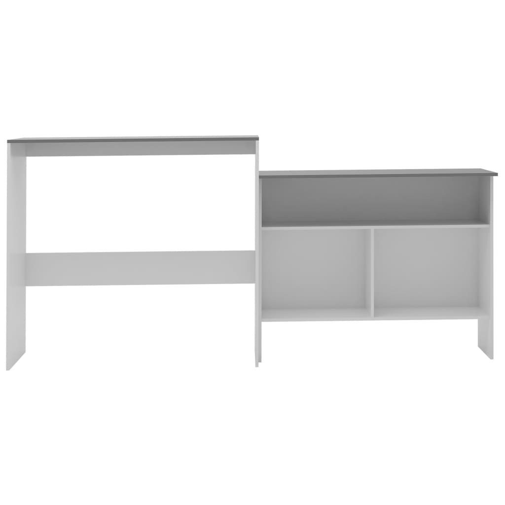 vidaXL Esstisch Bartisch mit 2 Tischplatten Weiß und Grau 130 x 40 x 120 cm (1-St)