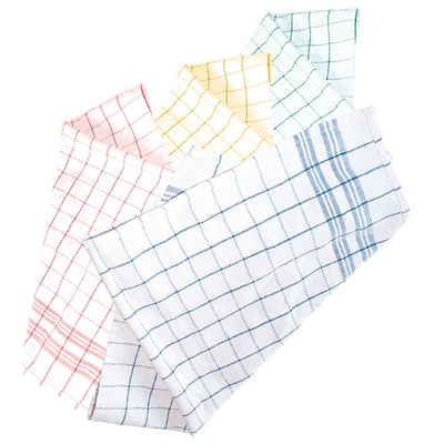 Franz Mensch Handtücher 10 Geschirrtücher KARO 50x70cm farbsortiert, Baumwolle (10-St)