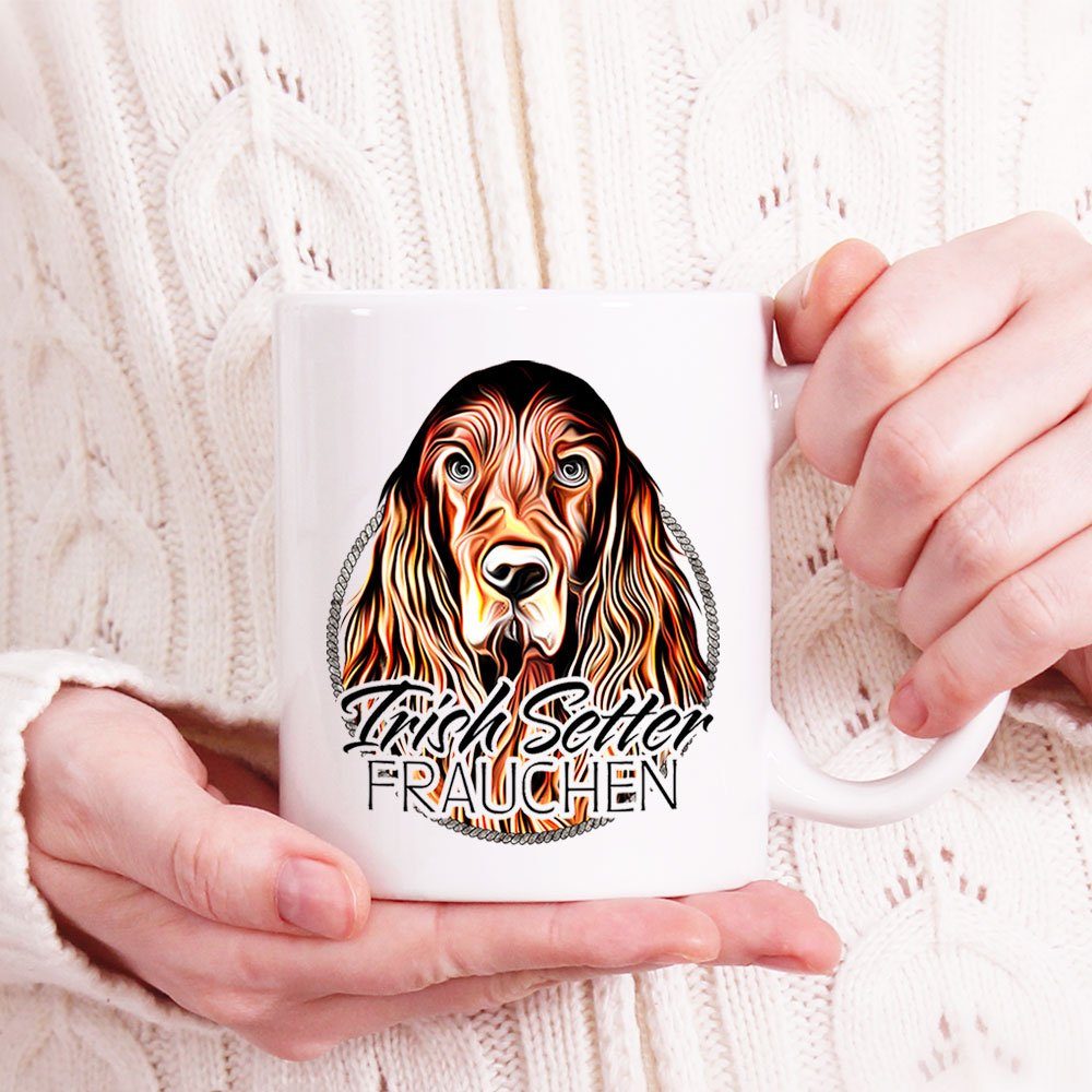 Cadouri Tasse IRISH SETTER FRAUCHEN für Geschenk, mit beidseitig Hunderasse, handgefertigt, bedruckt, Kaffeetasse Keramik, ml Hundefreunde, - 330
