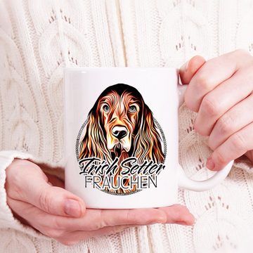 Cadouri Tasse IRISH SETTER FRAUCHEN - Kaffeetasse für Hundefreunde, Keramik, mit Hunderasse, beidseitig bedruckt, handgefertigt, Geschenk, 330 ml
