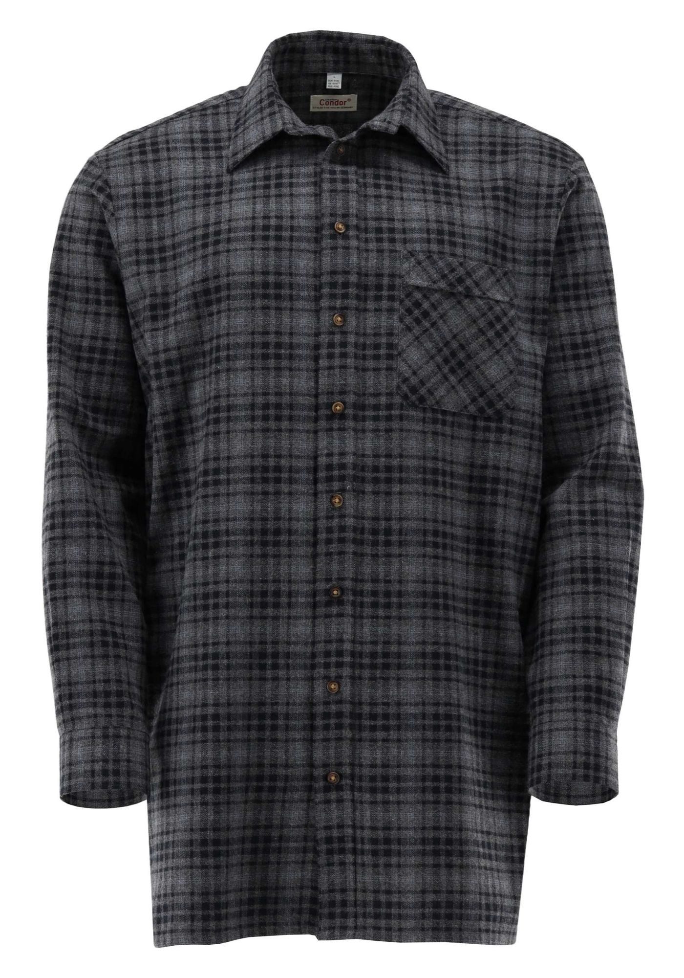 Condor Langarmhemd Cajui Comfort Fit 90cm lang, Liegekragen, Brusttasche, 1 günstig online kaufen