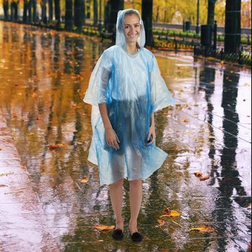 relaxdays Regenponcho Einweg Regenponcho 20er Set Blau