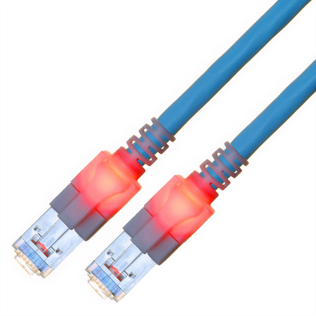 Easylan DualBoot LED Patchkabel RJ45 S/FTP Cat.6 (Class E) LAN-Kabel, RJ-45 Männlich (Stecker), RJ-45 Männlich (Stecker) (300.0 cm), mit saCon Stecker, LSOH, CS1OBCDCD0030