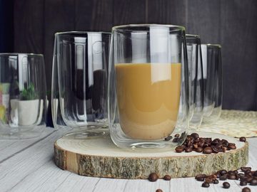 Sendez Thermoglas »6 Doppelwandige Latte Macchiato Gläser 380ml«, Glas