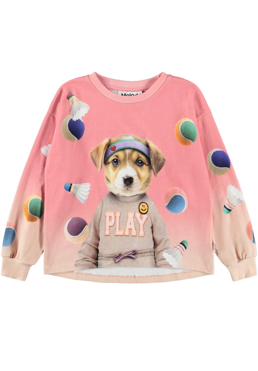 Molo Langarmshirt MOLO Langarmshirt Reniza rosa mit Hunde-Print