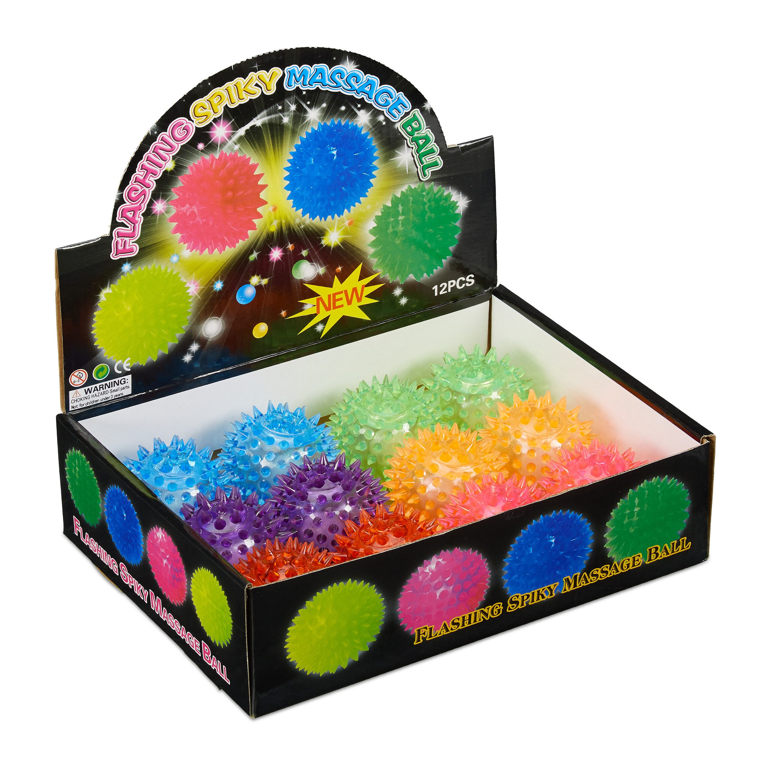 relaxdays Massagerolle LED Igelball 12er Set
