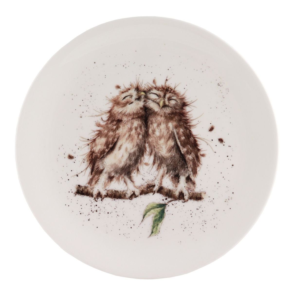 Wrendale Teller Wrendale Designs Porzellan-Kuchenteller Kuschel-Eulen ca 20,5cm D