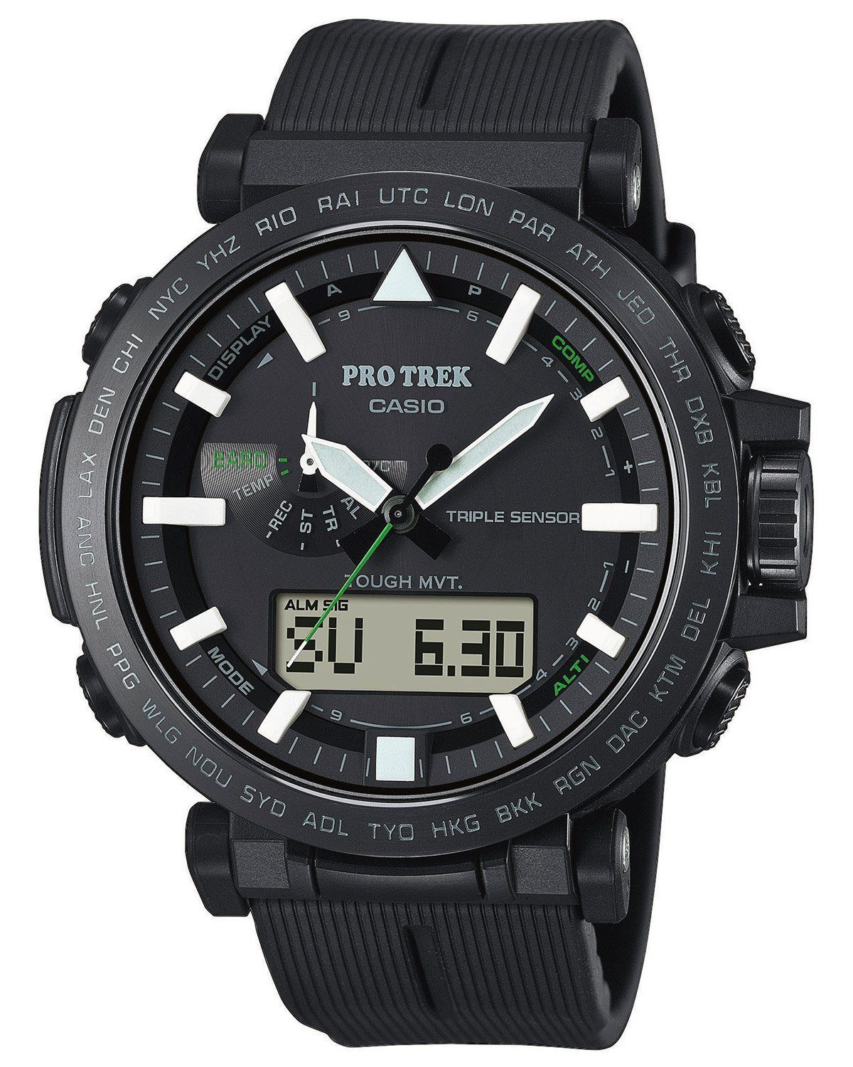 CASIO PRO TREK Smart Quarzuhr Pro Trek Funk-Solar Schwarz/Grün