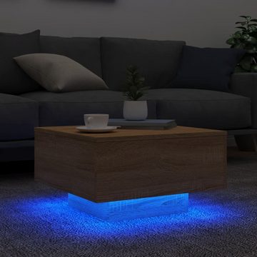 vidaXL Couchtisch Couchtisch mit LED-Leuchten Sonoma-Eiche 55x55x31 cm (1-St)