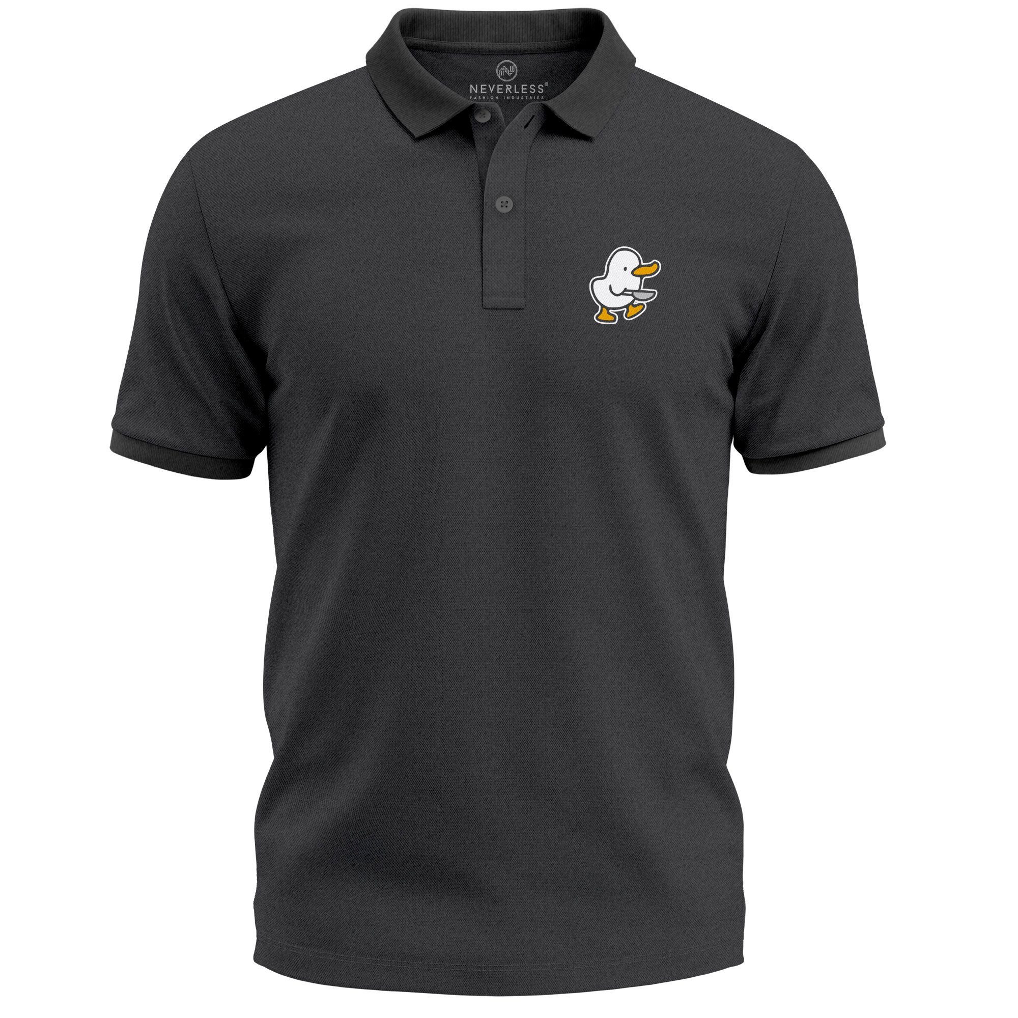 Poloshirt Poloshirt Herren mit Aufdruck Ente Lustig– Kurzarm Polo Sommer Casual