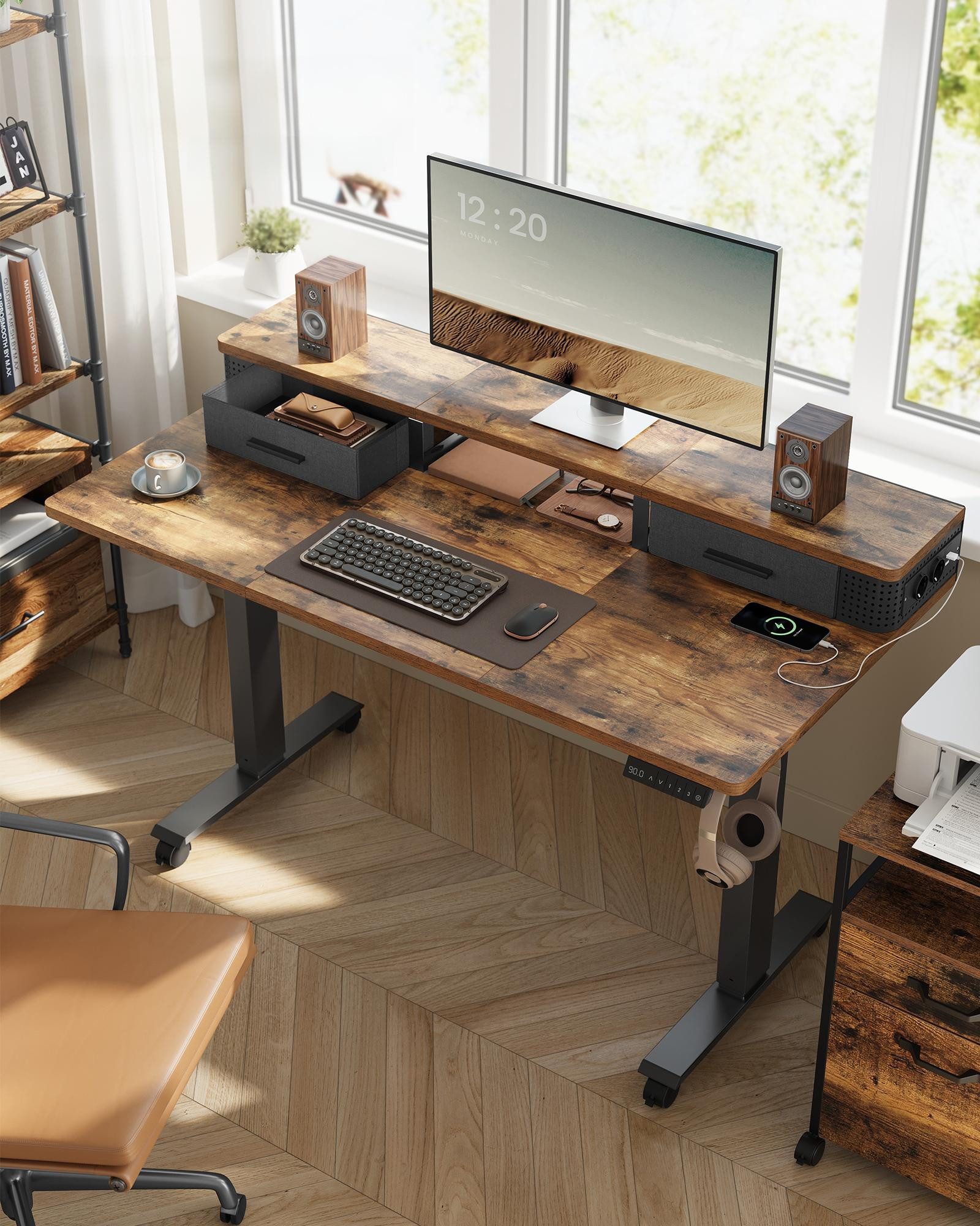 VASAGLE Schreibtisch Höhenverstellbarer elektrisch, stufenlos verstellbar, günstig online kaufen